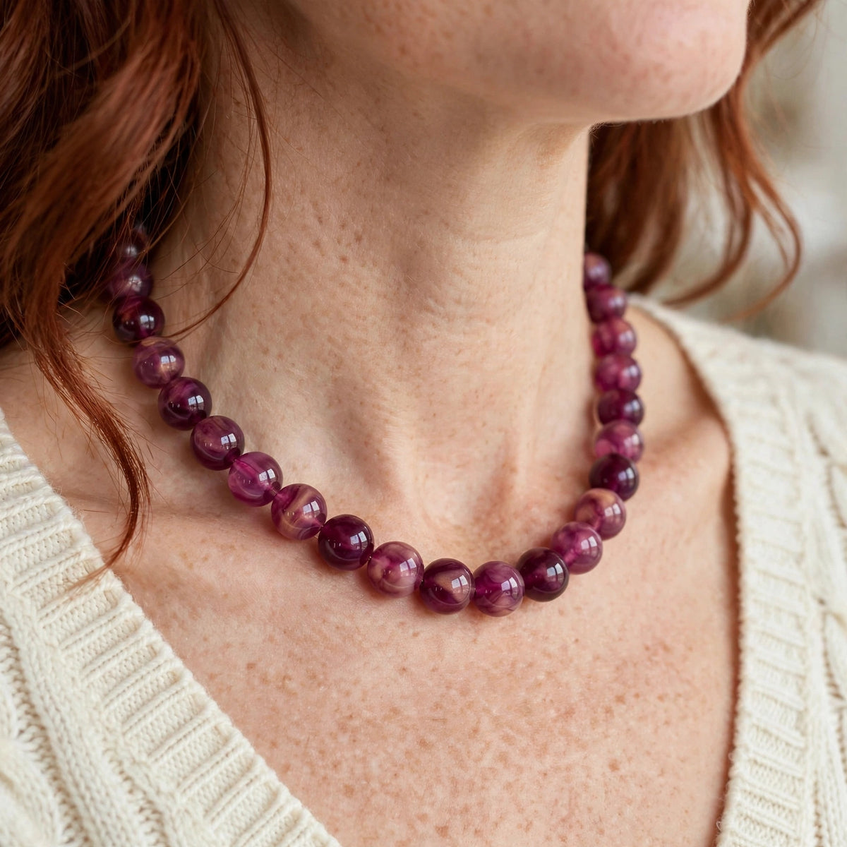 Purple Candy Bead Necklace