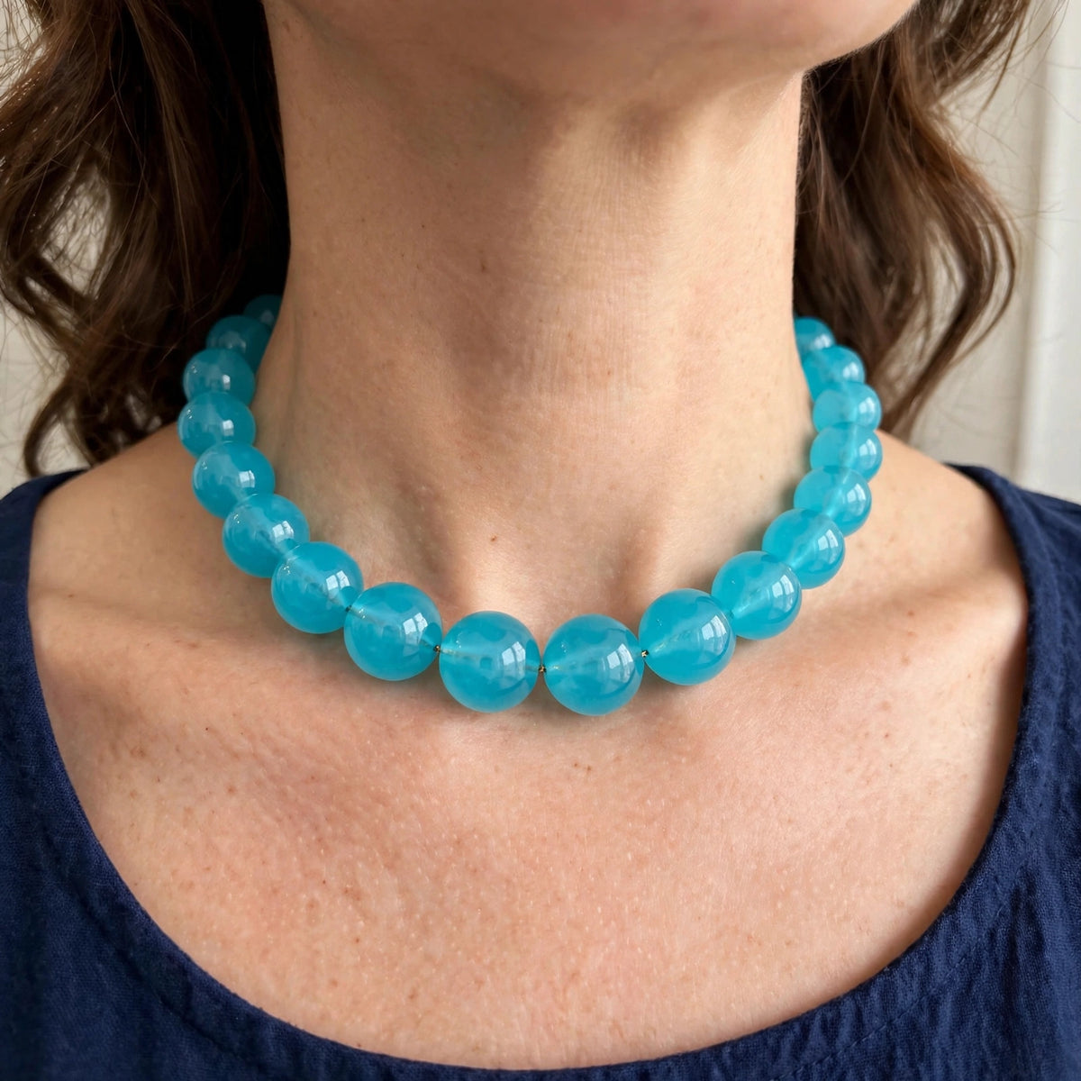 The Aqua Candy Bead Necklace